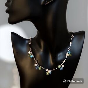 3/$30 VTG KR Beaded Cluster Bauble Collar Necklace